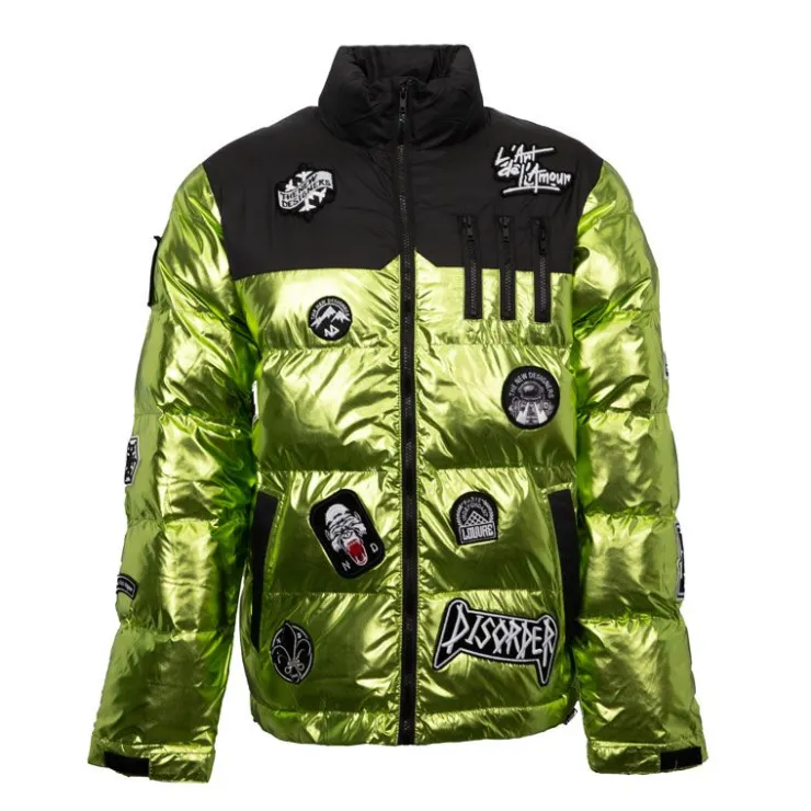 THE NEW DESIGNERS Doudoune patches métallisés Homme VERT Discount