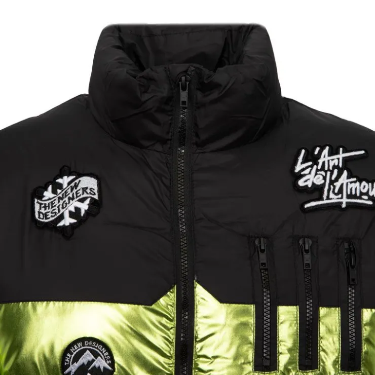 THE NEW DESIGNERS Doudoune patches métallisés Homme VERT Discount