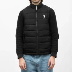 US POLO Doudoune sans mache asti Homme polyester NOIR Clearance