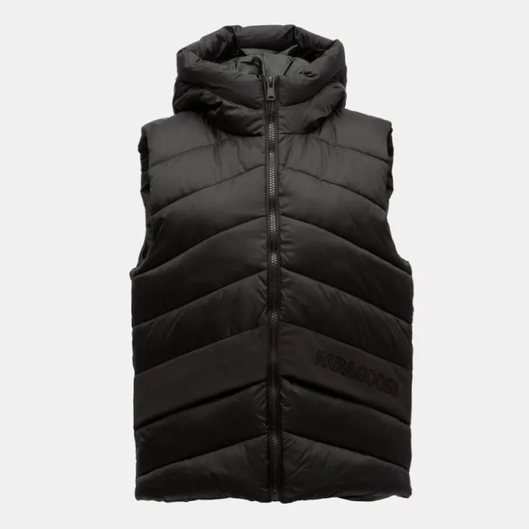 PARAGOOSE Doudoune sans manches à capuche colombus avec zip Homme NOIR Clearance