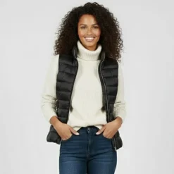 ONLY Doudoune sans manches col montant zippée Femme NOIR Online