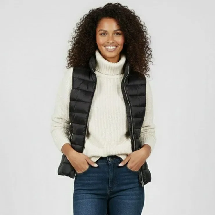 ONLY Doudoune sans manches col montant zippée Femme NOIR Online