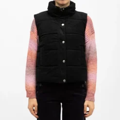 DEELUXE 74 Doudoune sans manches rayia black col montant Femme NOIR Best