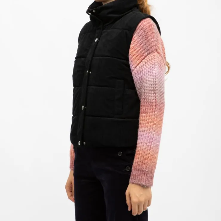 DEELUXE 74 Doudoune sans manches rayia black col montant Femme NOIR Best