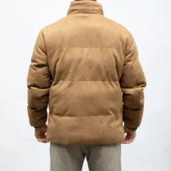 DEELUXE 74 Doudoune swedish effet sudédine avec zip Homme MARRON Discount