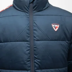 ROSSIGNOL Doudoune unie avec bande colorée navy cesar col montant Homme BLEU FONCE Best