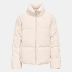 ONLY Doudoune velours col montant cammie zippée Femme BLANC ECRU Best