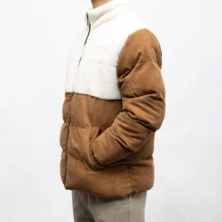 DEELUXE 74 Doudoune velours sherpa cambridge zippée Homme MARRON New