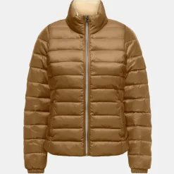 ONLY Doudoune zippée col montant à longues manches Femme MARRON Hot