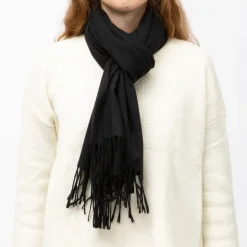 MANOUKIAN Echarpe basique effet polaire 65x180cm Mixte NOIR Sale