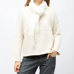 MANOUKIAN Echarpe basique effet polaire 65x180cm Mixte BLANC ECRU Outlet