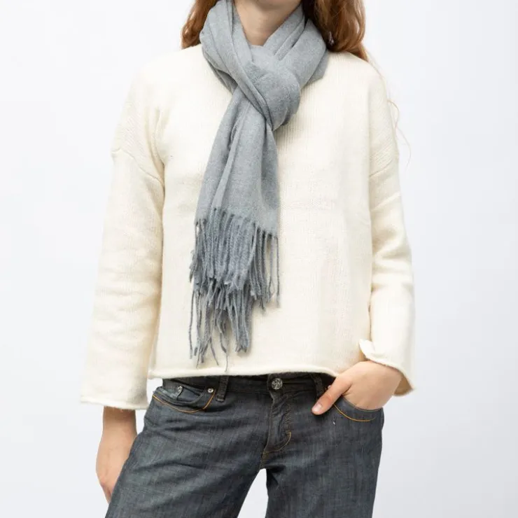 MANOUKIAN Echarpe basique effet polaire 65x180cm Mixte GRIS Sale