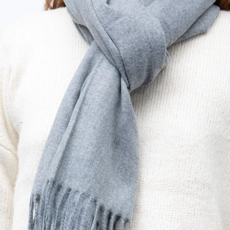 MANOUKIAN Echarpe basique effet polaire 65x180cm Mixte GRIS Sale