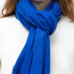 MANOUKIAN Echarpe basique effet polaire 65x180cm Mixte BLEU ROI Outlet