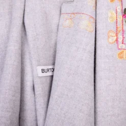 BURTON OF LONDON Echarpe brodé à fleurs Lindsay vert 70x180cm Mixte GRIS CLAIR Sale