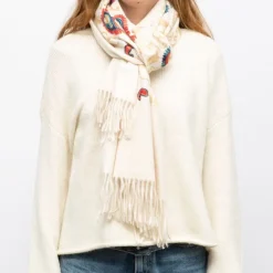 GERARD PASQUIER Echarpe brodée avec motif cachemire 70x185cm Femme BEIGE Outlet