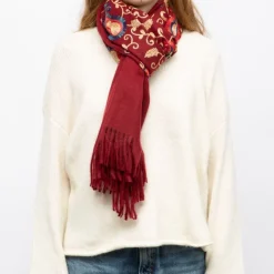 GERARD PASQUIER Echarpe brodée avec motif cachemire 70x185cm Femme BORDEAUX Best