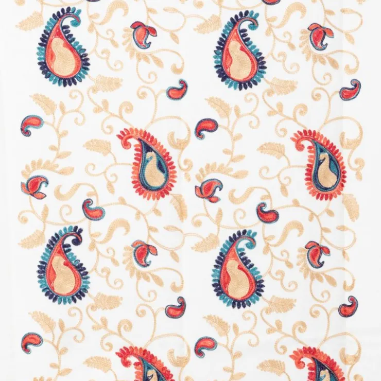 GERARD PASQUIER Echarpe brodée avec motif cachemire 70x185cm Femme BLANC ECRU