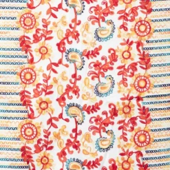 GERARD PASQUIER Echarpe broderie colorée70x185cm Femme BLANC ECRU New