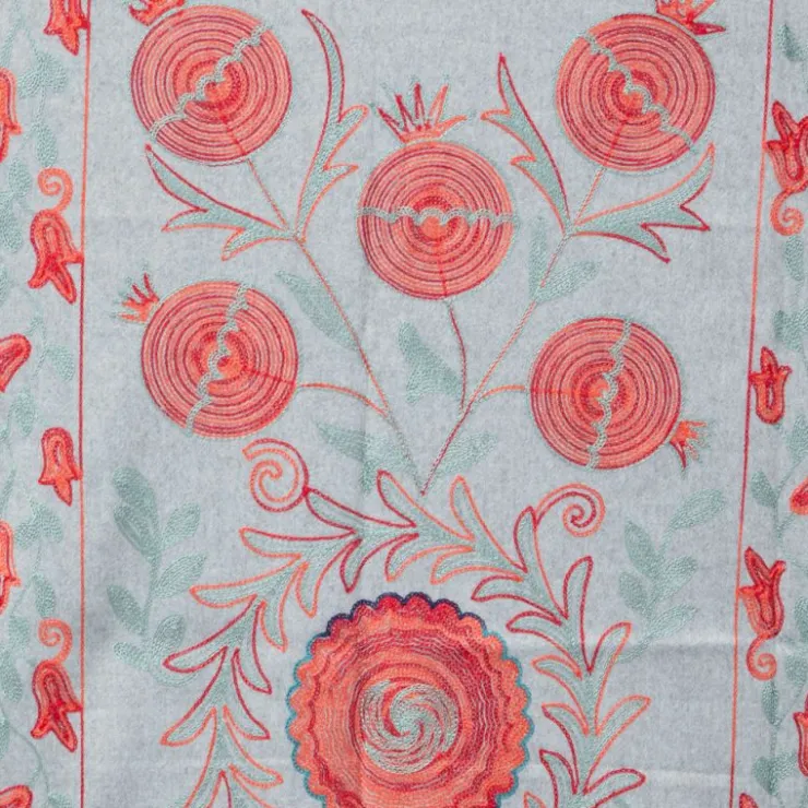 GERARD PASQUIER Echarpe broderie imprimé fleurs 70x185cm Femme GRIS