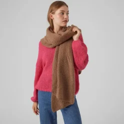VERO MODA Echarpe chaude 50x200 cm Femme MARRON New