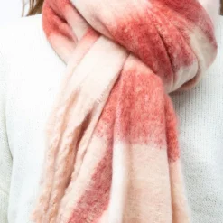 MANOUKIAN Echarpe douce à carreaux 50x170 cm Mixte ROUGE Discount