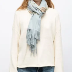 GERARD PASQUIER Echarpe douce avec broderie 70x185cm Femme GRIS Sale