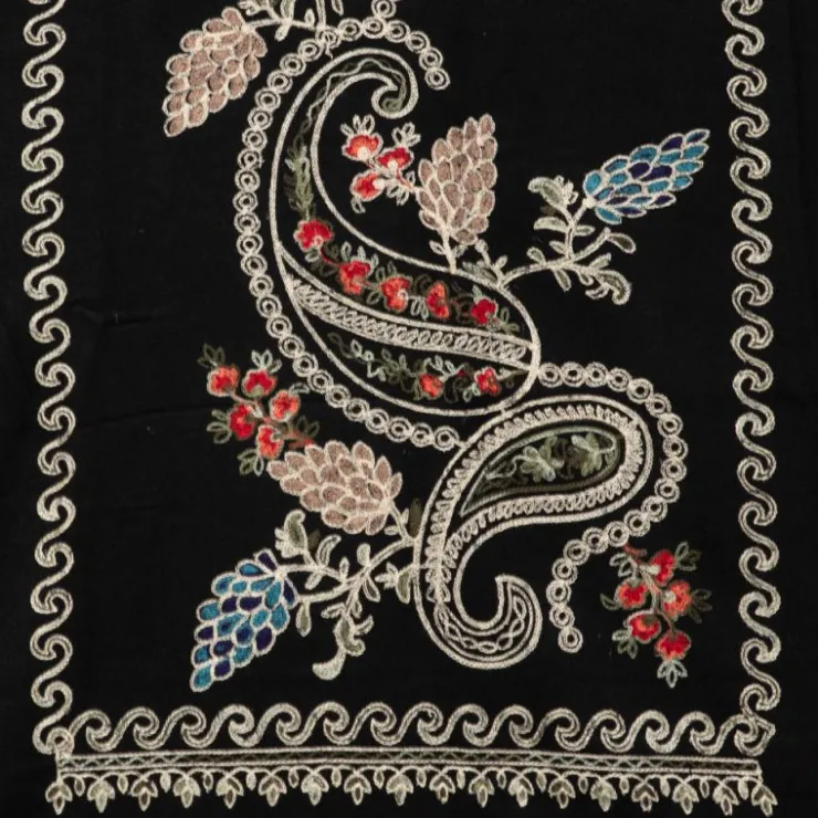 GERARD PASQUIER Echarpe douce avec broderie 70x185cm Femme NOIR Clearance