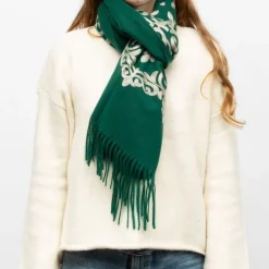 GERARD PASQUIER Echarpe douce couleur unie imprimé 70x185cm Femme VERT Sale