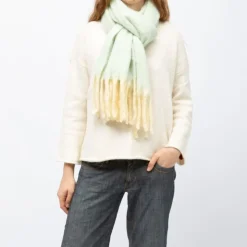 MANOUKIAN Echarpe douce épaisse tissu chiné 50x180cm bi color Mixte VERT CLAIR Clearance