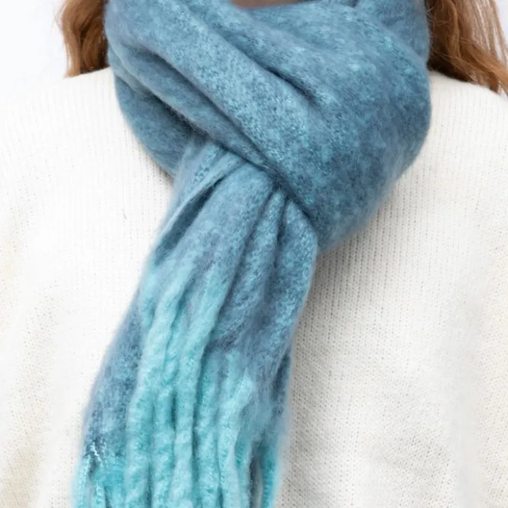 MANOUKIAN Echarpe douce épaisse tissu chiné 50x180cm bi color Mixte BLEU Clearance