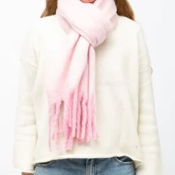 MANOUKIAN Echarpe douce épaisse tissu chiné 50x180cm bi color Mixte ROSE Discount