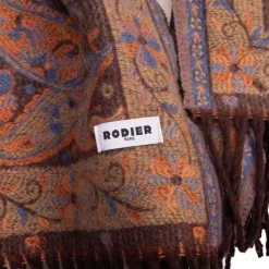 RODIER Echarpe fleurie avec pampilles tons s 65x180 ivy Mixte MARRON New