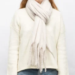 MANOUKIAN Echarpe gris chine rose 50*195cm man-ff-252631 Femme BLANC ECRU Discount