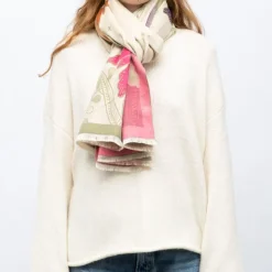 GERARD PASQUIER Echarpe imprimé fleurs jaquard 90x180cm Femme VERT Best