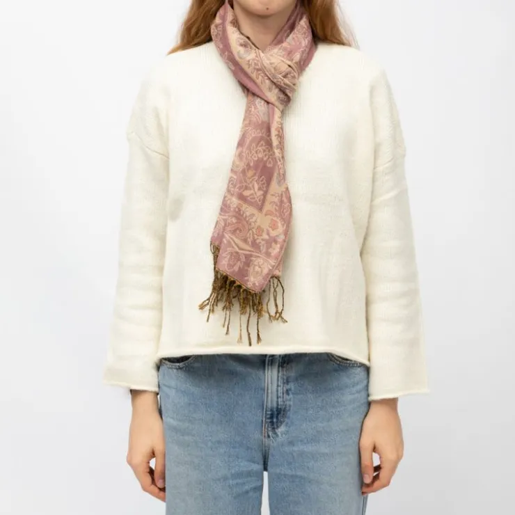 RODIER Echarpe imprimee menina 70x180 Femme ROSE CLAIR New