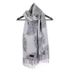 RODIER Echarpe motif plume 70x180 cm evorine Femme GRIS Discount