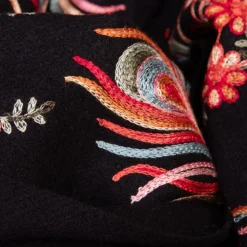 BURTON OF LONDON Echarpe e brodée à fleurs Lindsay 70x180cm Mixte NOIR Sale