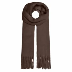 ONLY Echarpe oversize unie maxi franges Femme MARRON Discount