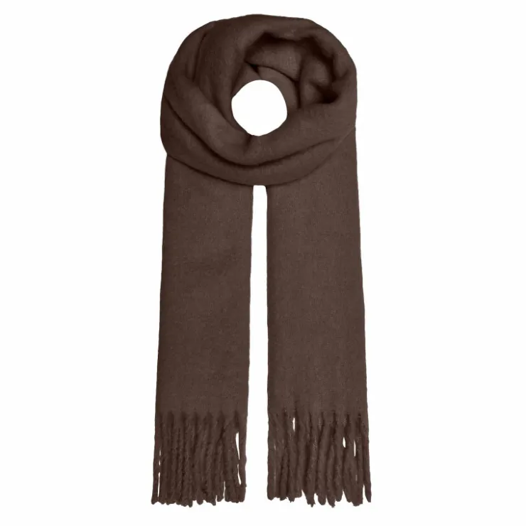 ONLY Echarpe oversize unie maxi franges Femme MARRON Discount