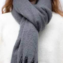 MANOUKIAN Echarpe épaisse chaude 50x210cm couleur unie Mixte GRIS New