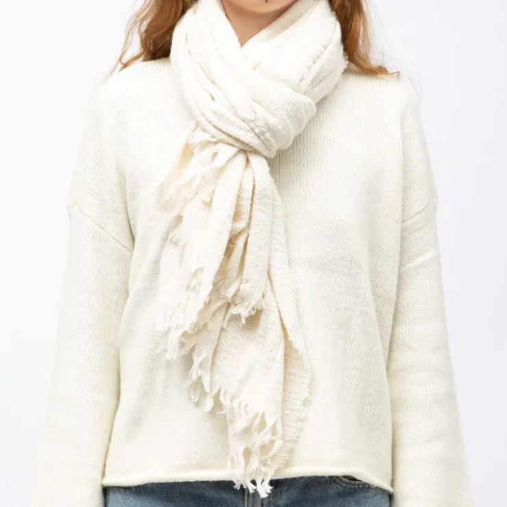 MANOUKIAN Echarpe épaisse tissu texturé 70x200cm Mixte BLANC ECRU Discount