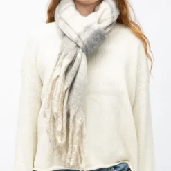 MANOUKIAN Echarpe épaisse 50x200cm à rayures Mixte GRIS CLAIR Best