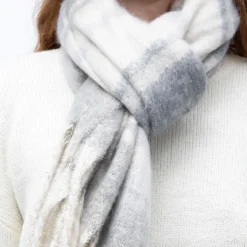 MANOUKIAN Echarpe épaisse 50x200cm à rayures Mixte GRIS CLAIR Best