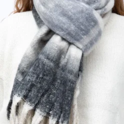 MANOUKIAN Echarpe épaisse 50x200cm à rayures Mixte GRIS