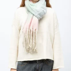 MANOUKIAN Echarpe épaisse 50x200cm à rayures Mixte ROSE Sale