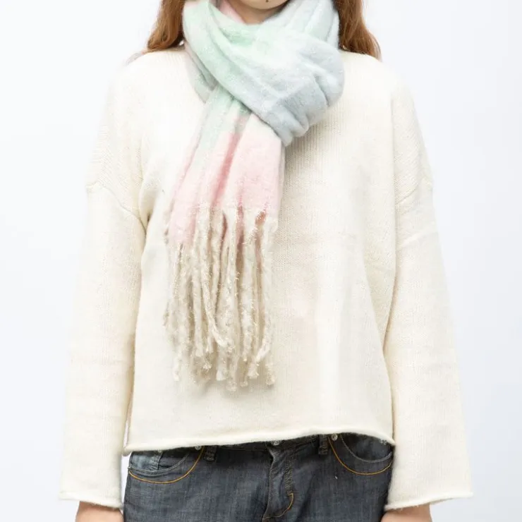 MANOUKIAN Echarpe épaisse 50x200cm à rayures Mixte ROSE Sale