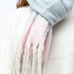 MANOUKIAN Echarpe épaisse 50x200cm à rayures Mixte ROSE Sale