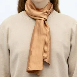 THE KOOPLES Echarpe soie avec plis satinée 0,20mx1,48m Mixte MARRON CLAIR