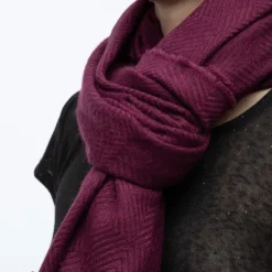DEELUXE 74 Echarpe texturé morgane motif losanges Femme BORDEAUX Outlet